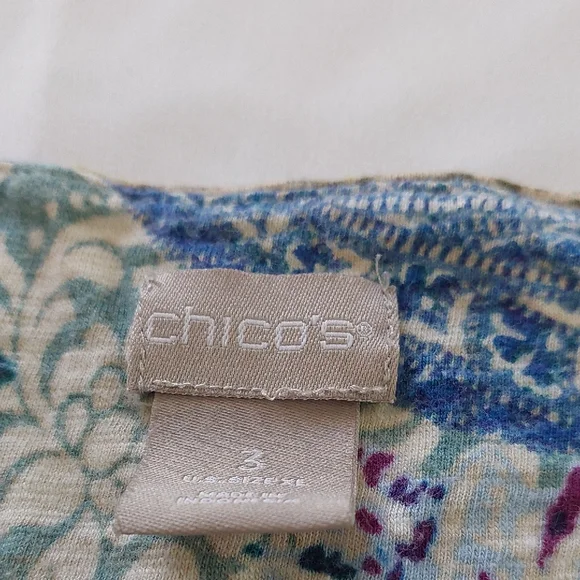 Chico's Blue Relaxed Graphic Blouse - Picture 2 of 6